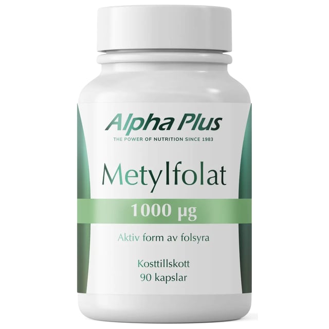 Alpha Plus Metylfolat 1000 µg 90 kapslar
