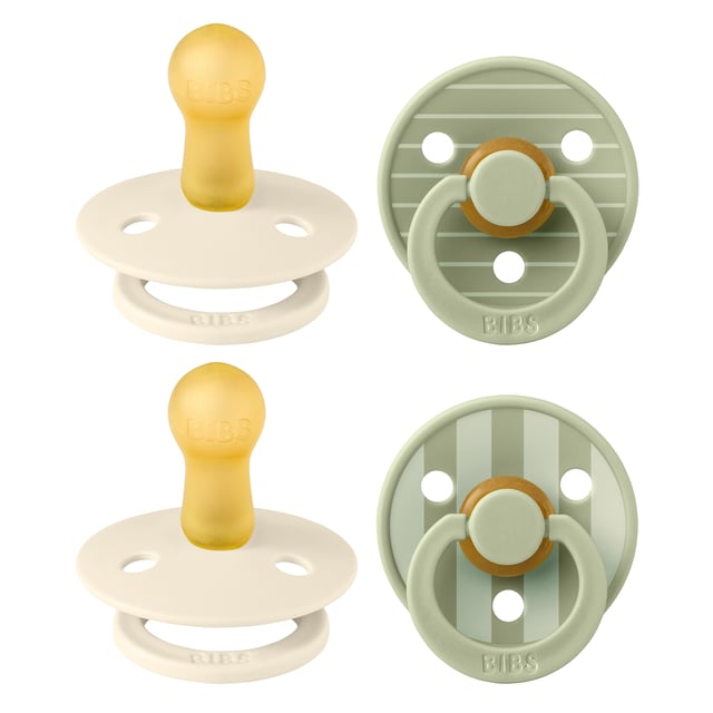 BIBS Studio Colour Latex Size 2 Pin Ivory Vanilla Mix/Pin Sage Mix 4-pack