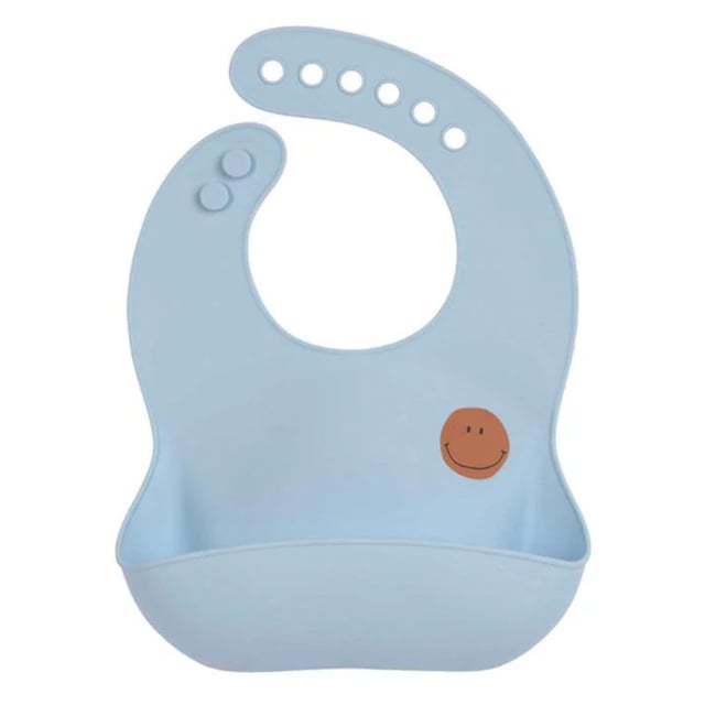 Lässig Haklapp i Silikon Happy Rascals Smile Sky Blue