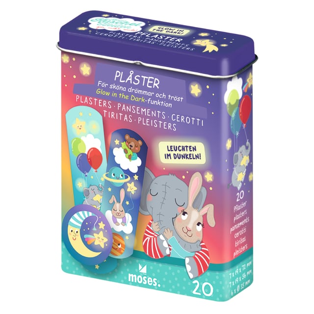 moses Drömplåster "Glow in the Dark" 20 stycken