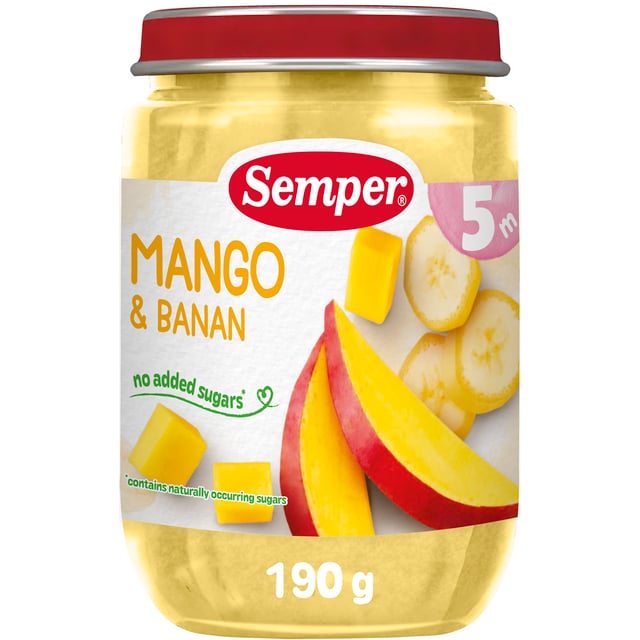 Semper Fruktpuré Mango och Banan från 5 månader 190 g