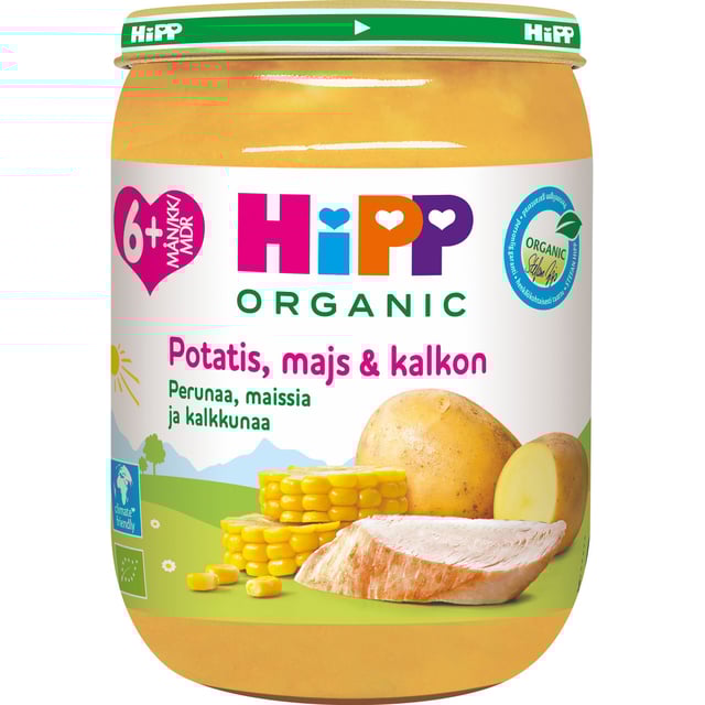 HiPP Potatis, majs och kalkon 6+ månader 190g