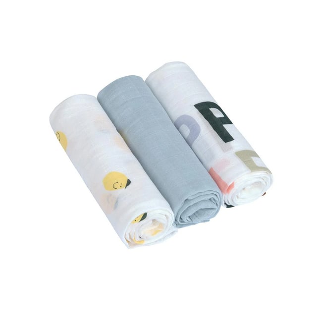 Lässig Mjuk Babyfilt L Happy Fruits Lemon 3-pack