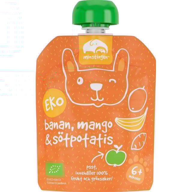 Minstingen Klämpåse banan/mango/sötpotatis 90 g