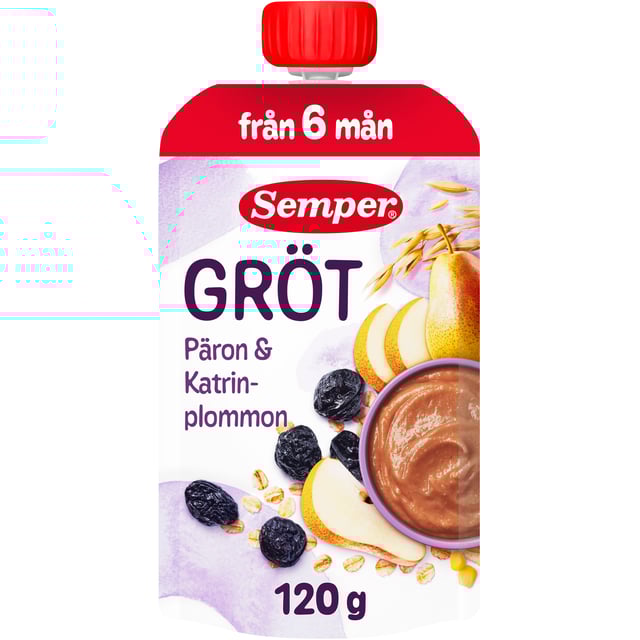 Semper Grötklämmis Päron & Katrinplommon 6 månader 120 g