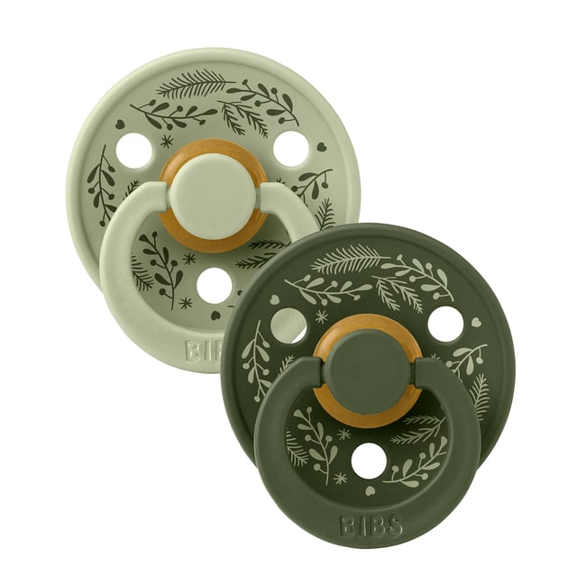 BIBS Pacifier Colour Holiday 6+ Månader Size 2 Leaf Sage/Hunter Green 2 st