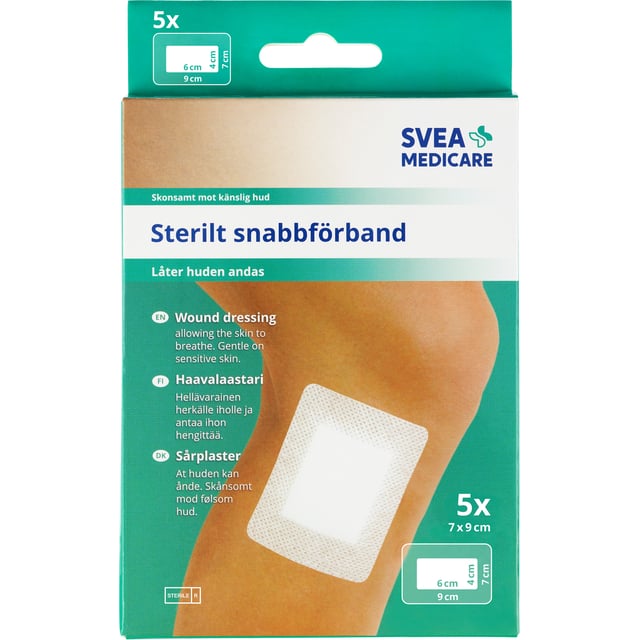 Svea Medicare Sterilt Snabbförband 7 x 9 cm 5 st