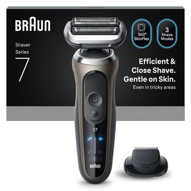 Braun Series 7 Elektrisk Rakapparat, +1 Tillbehör, 72-C1200S, Guld