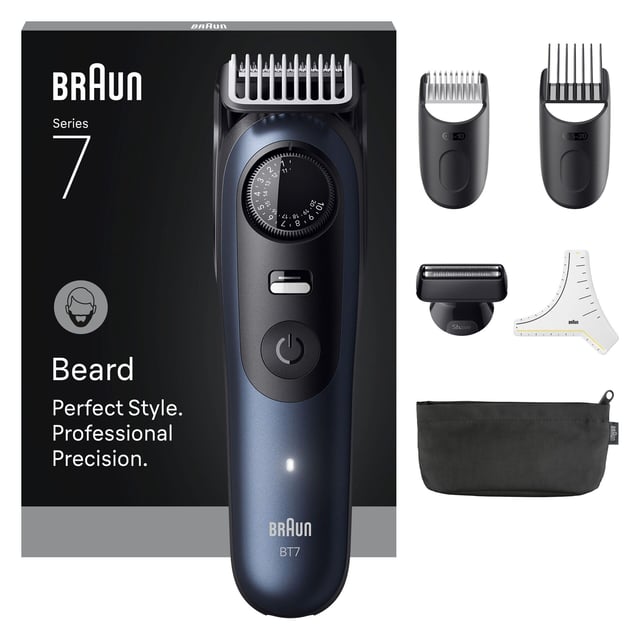 Braun Skäggtrimmer Series 7, +6 Barberverktyg, BT7520, Blå