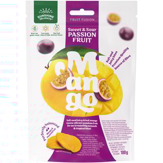 Sunshine Delights Mango och Passionsfrukt 100 g