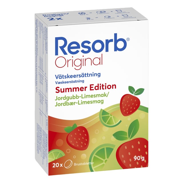 Resorb Summer Edition Jordgubb/Limesmak 20 brustabletter