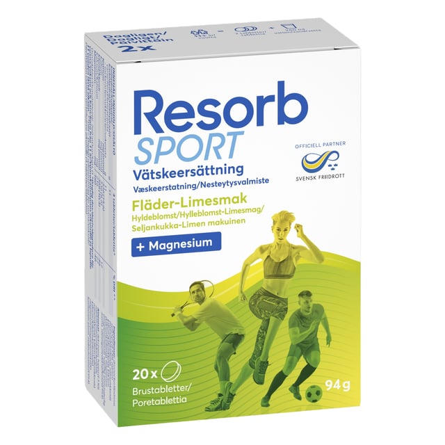 Resorb Sport Fläder/Lime 20 brustabletter