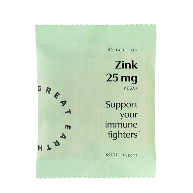 Great Earth Zink 25 mg Refill 60 tabletter