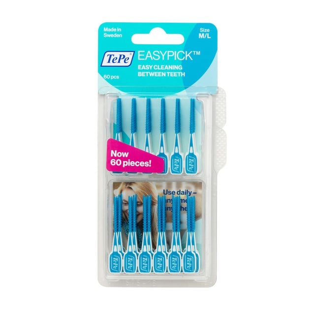TePe EasyPick M/L Tandpetare Blå 60-pack