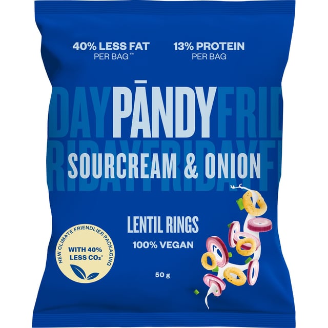 Pändy Lentil Chips Sourcream & Onion 50g