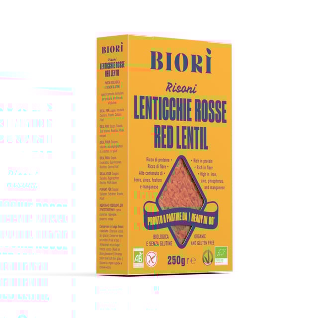 Biori Röda Linser Glutenfri Pasta Risoni 250g