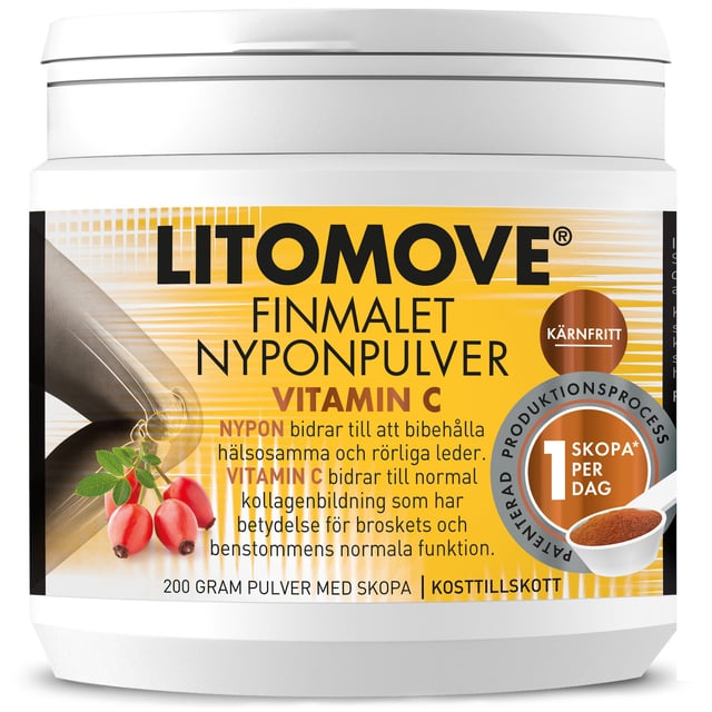 Litomove Finmalet Nyponpulver Vitamin C 200g