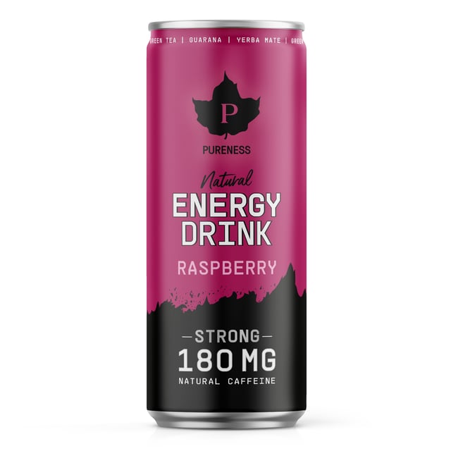 Pureness Natural Energy Drink Strong Raspberry 330 ml