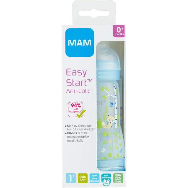 MAM Easy Start Anti Colic Nappflaska 0+ Månader 260 ml - Olika färger