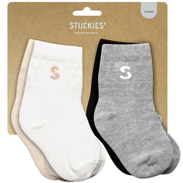 Stuckies Strumpor i bomull Classic 10/15 Utan Anti-Slip 4-pack