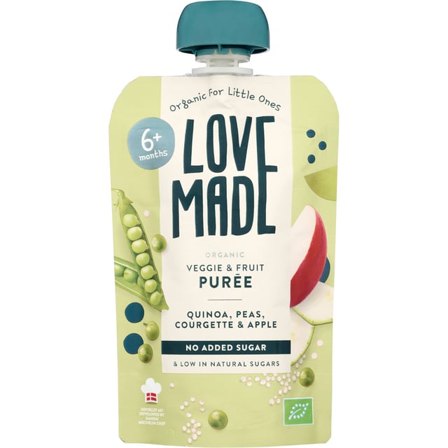 LoveMade Ekologisk Purée Quinoa Ärtor Squash & Äpple 100 g