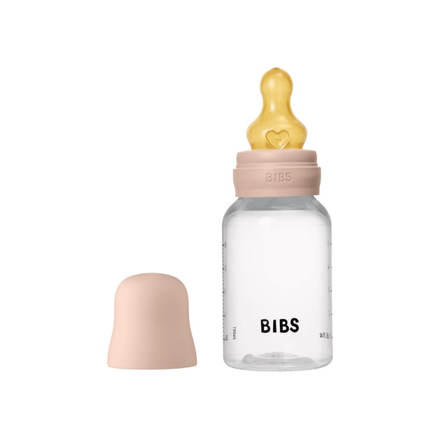 BIBS Baby Bottle Round Latex Slow Flow Blush 150 ml