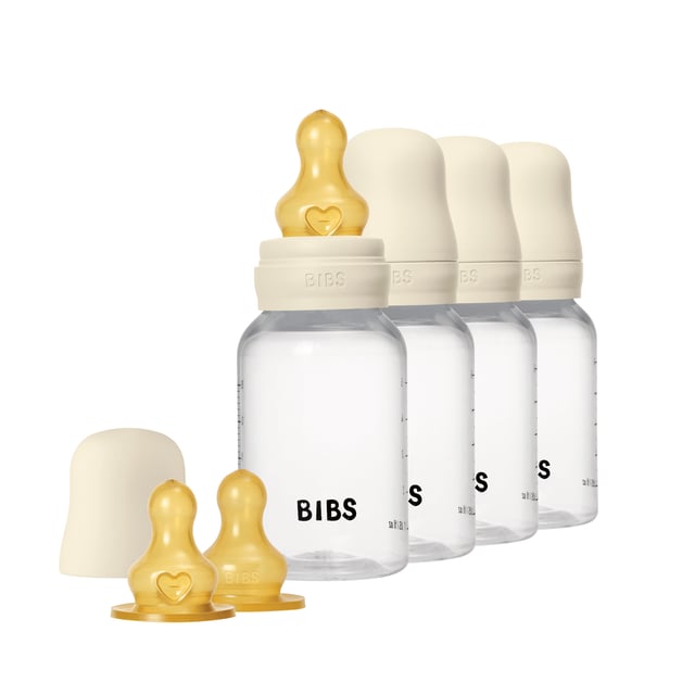 BIBS Baby Bottle Round Latex Ivory 150 ml 4 st