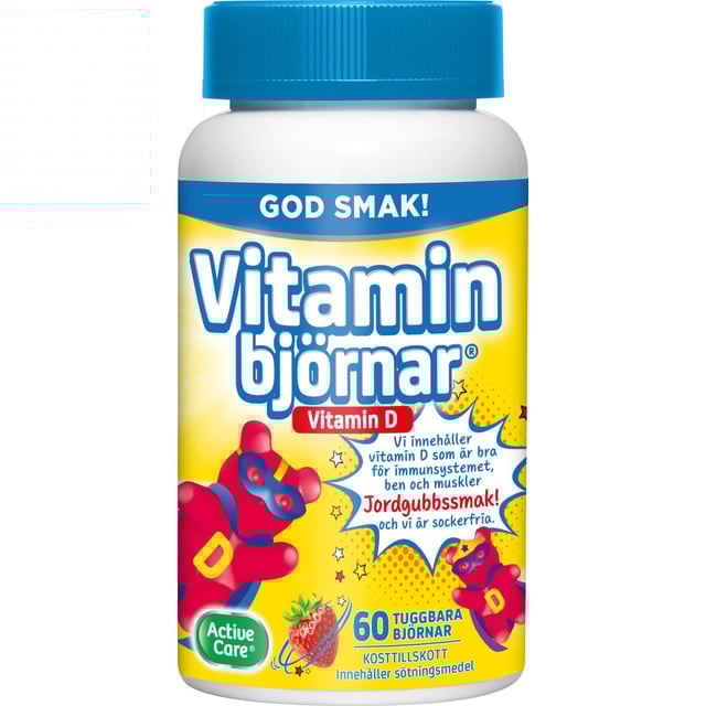 Active Care Vitaminbjörnar Vitamin D 60 tuggtabletter