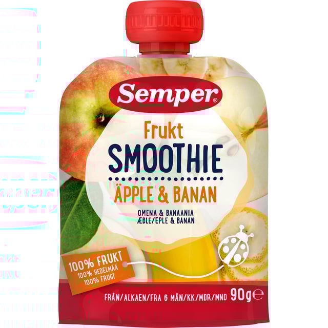 Semper Fruktsmoothie Äpple & Banan 90g