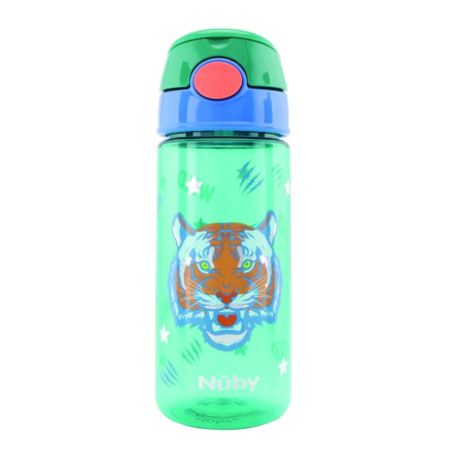Nuby Soft Straw Push Cup with Glitter 540ml Tiger