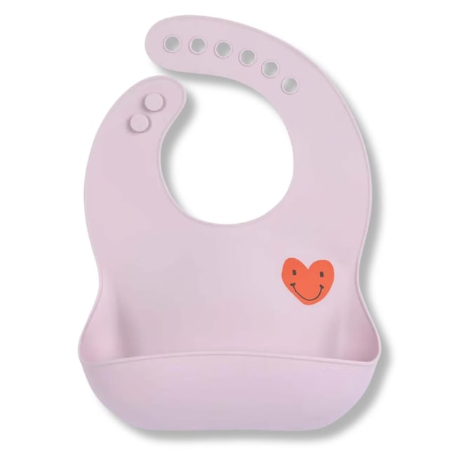 Lässig Haklapp i Silikon Happy Rascals Heart Lavender