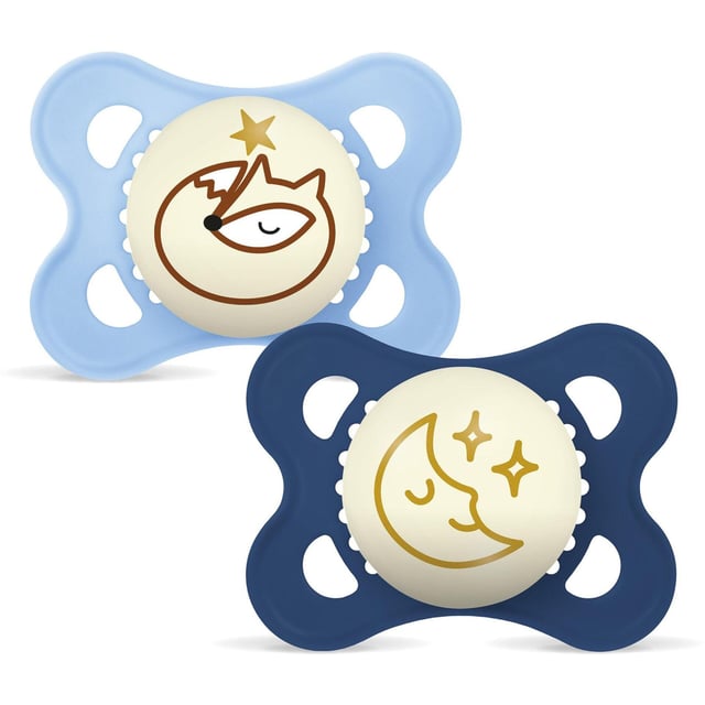 MAM Original Night Silk 0-6m Box V Blue 2 st