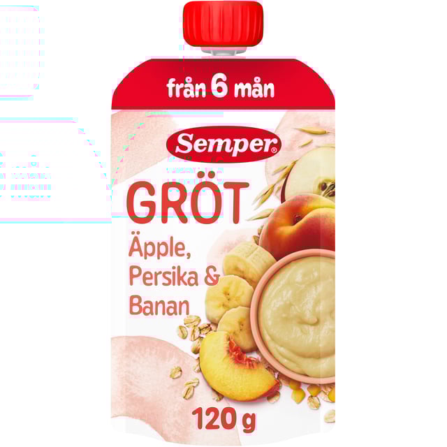 Semper Grötklämmis Äpple, Persika & Banan 120 g