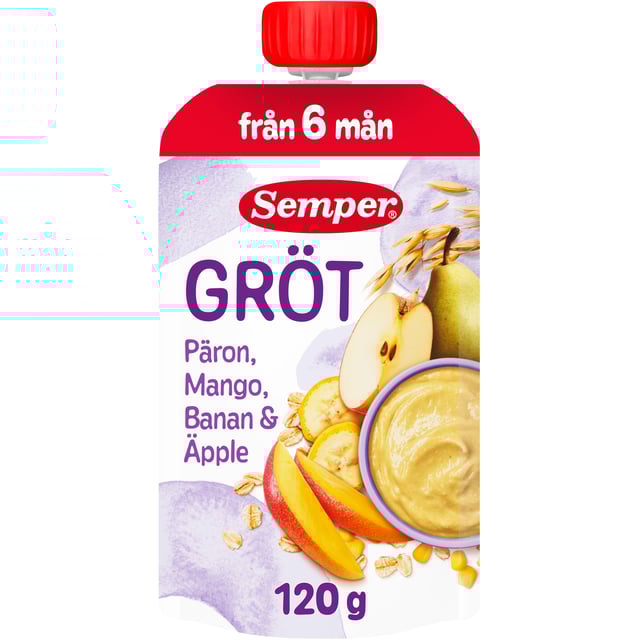 Semper Grötklämmis Päron & Mango 6 månader 120 g