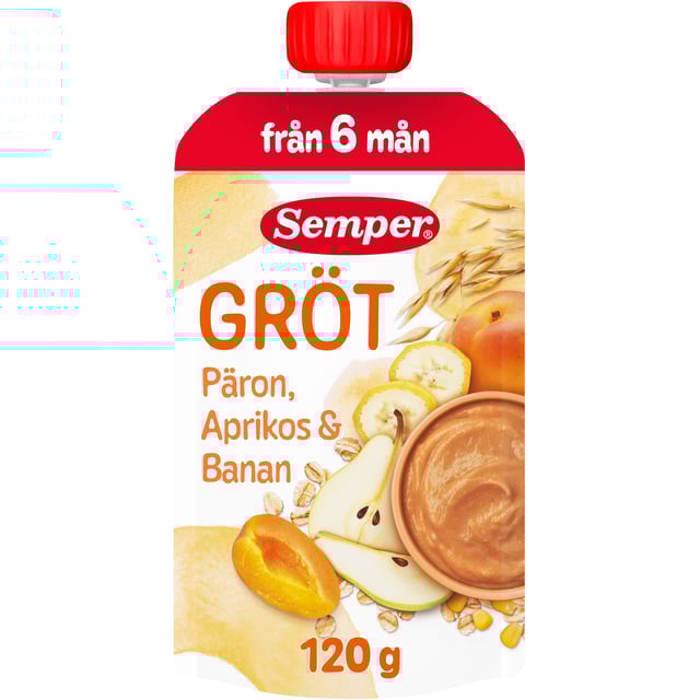 Semper Grötklämmis Päron, Aprikos & Banan 120g
