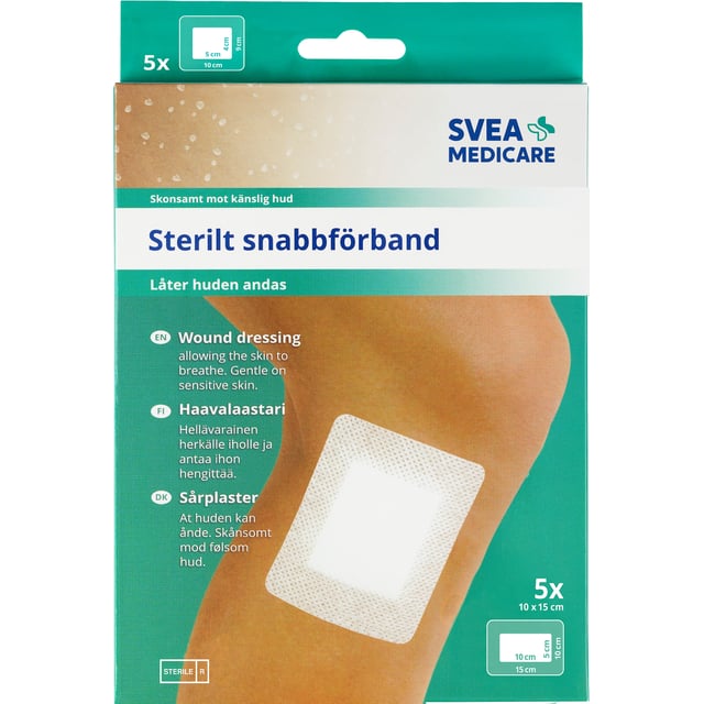 Svea Medicare Sterilt Snabbförband 10 x 15 cm 5 st