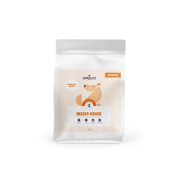 Petgood Insektsbaserat Aktivfoder Vuxen Hund 3 kg