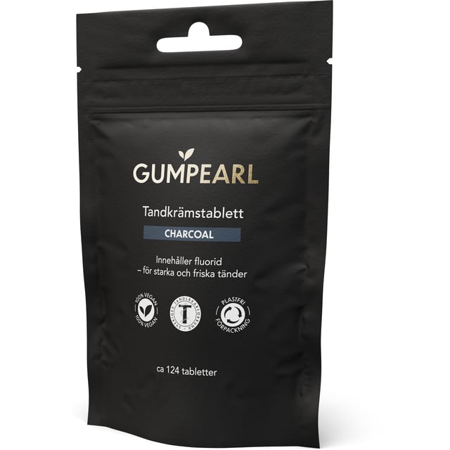 GUMPEARL Charcoal Tandkrämstablett Refill 124 st