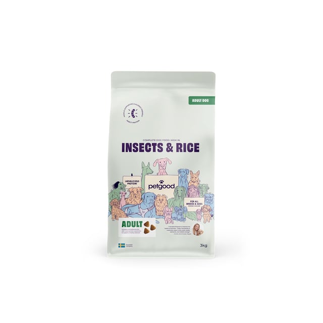 Petgood Helfoder Insekter & Ris Vuxen Hund 3 kg