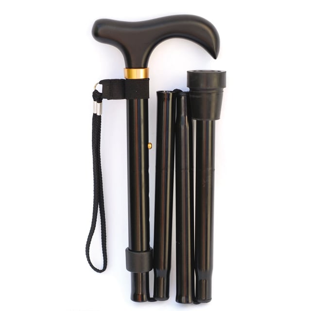 LunSch Hopfällbar Käpp Justerbar Höjd Svart 1 st