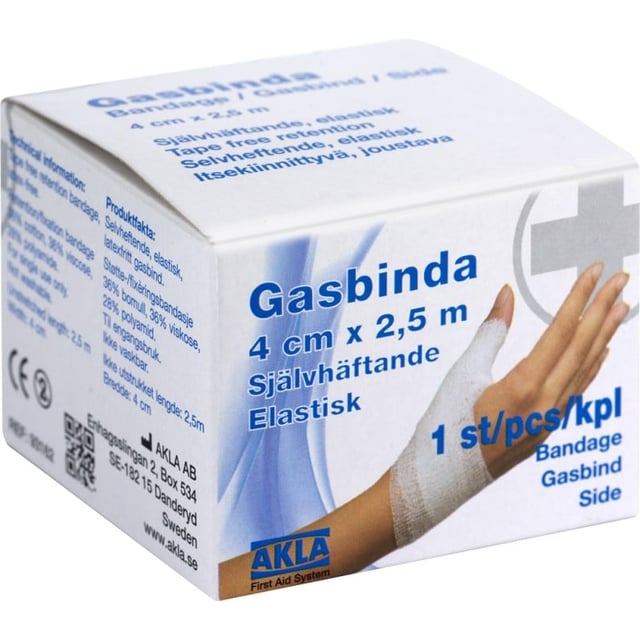 AKLA Självhäftande gasbinda 4 cm x 2,5 m