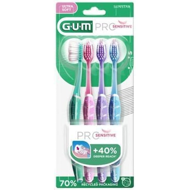 GUM Pro Sensistive Tandborste 4 st