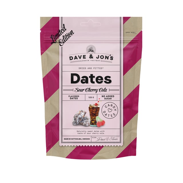 Dave & Jon´s Dadlar Sour Cherry Cola 125 g