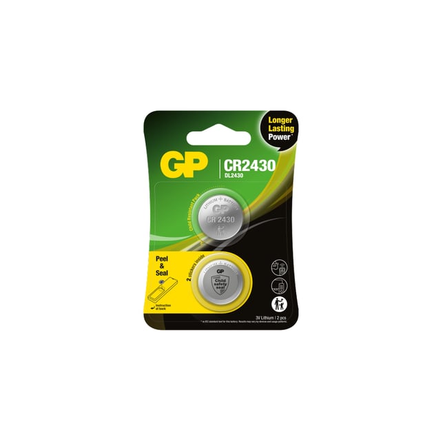 GP Batteries Knappcell Litium CR2430 Safety seal 2 st
