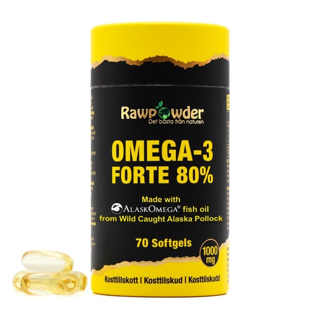 Rawpowder Alaska Omega-3 Forte 80% 1000 mg 70 Softgels