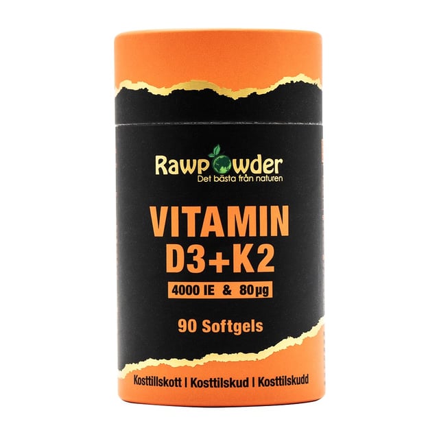 Rawpowder Vitamin D3 4000 + K2 80μg 90 softgels