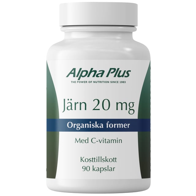 Alpha Plus Järn 20 mg 90 kapslar