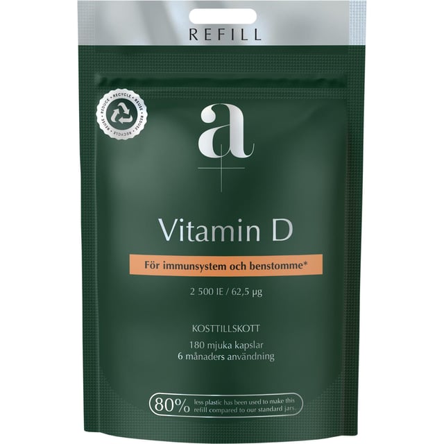 A+ Vitamin D 2500iE Refill 180 mjuka kapslar