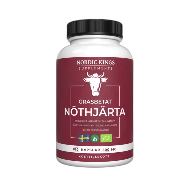 Nordic Kings Gräsbetad Nöthjärta EKO 180 kapslar