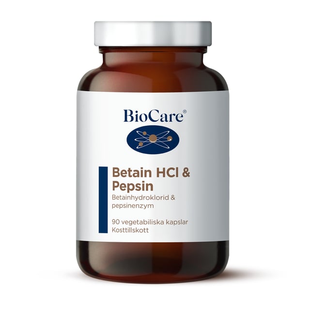 BioCare Betain HCL & Pepsin 90 kapslar